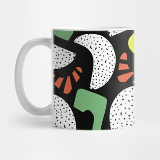 Collage Fun Black White Red Yellow Green Mug